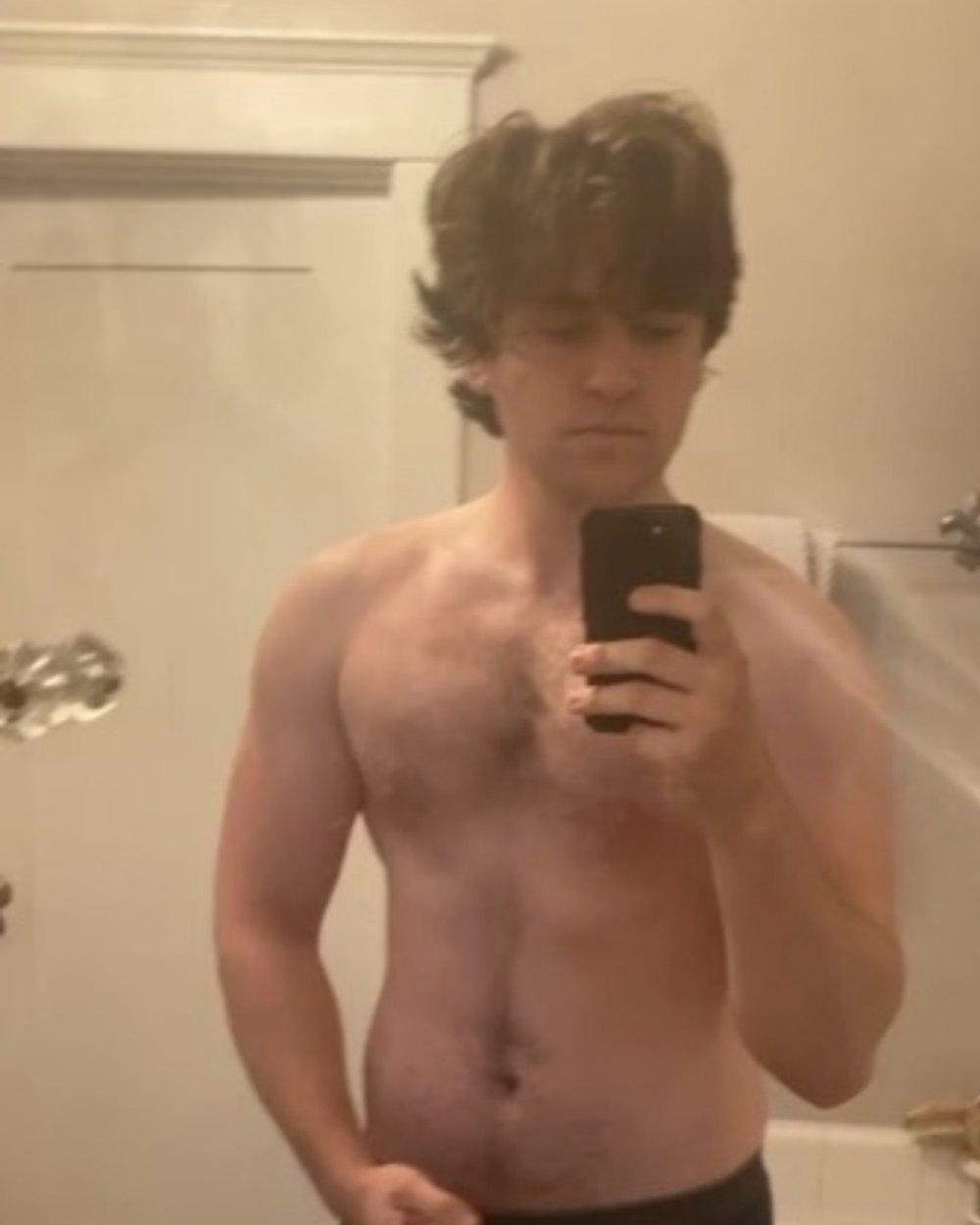 Max, before, in a mirror